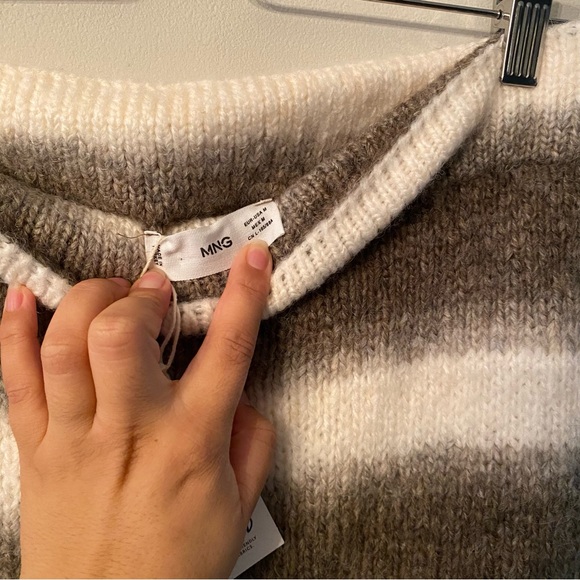 Mango Wool Stripped Pencil Skirt - Picture 4 of 5